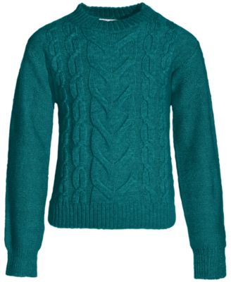 Epic Threads - Big Girls Solid Cable-Knit Crewneck Sweater