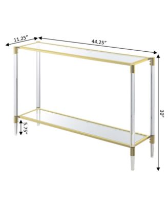 44.25" Glass Royal Crest 2 Tier Acrylic Console Table