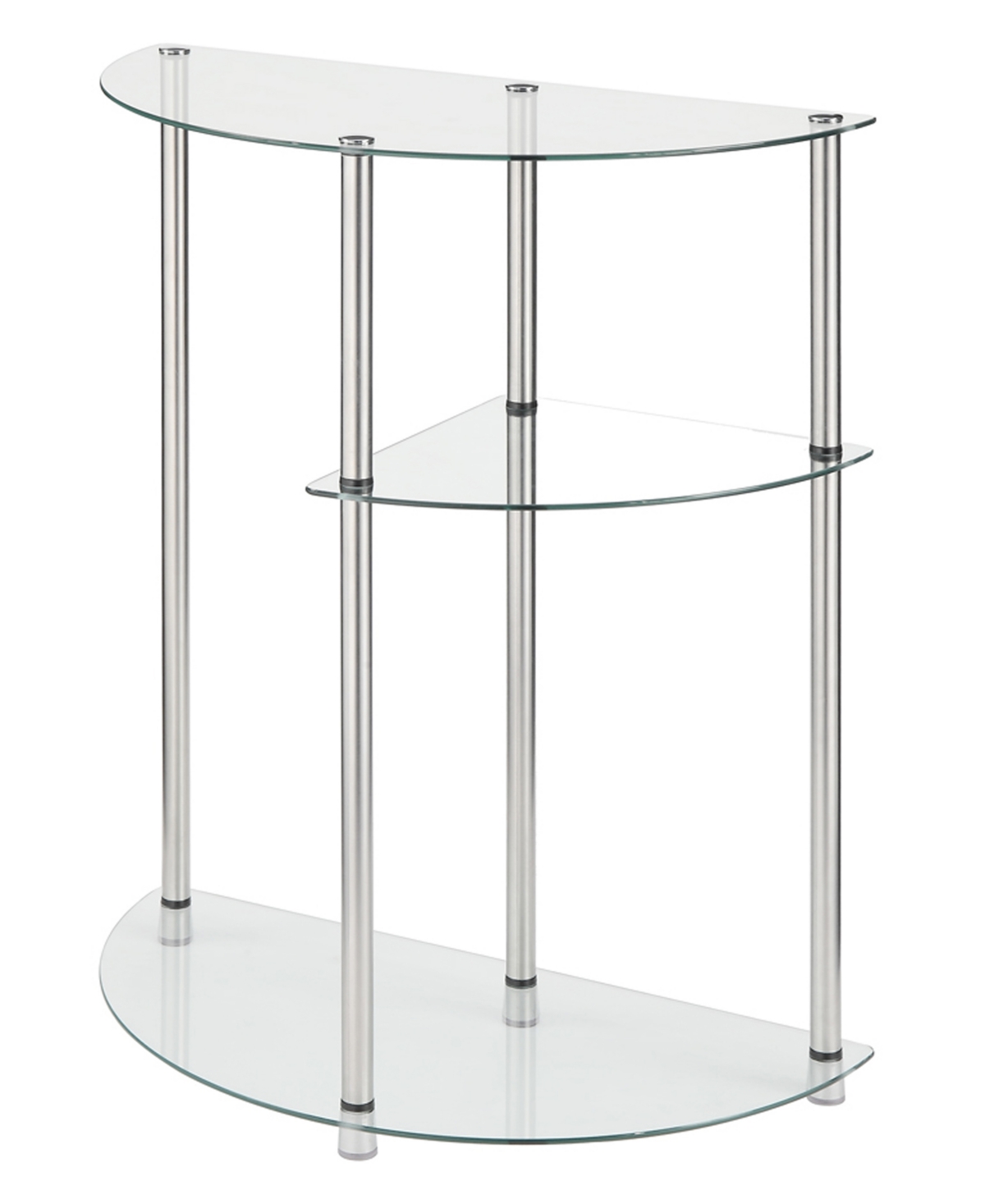Convenience Concepts Designs2go Classic Glass 3 Tier Display Entryway Hall Table