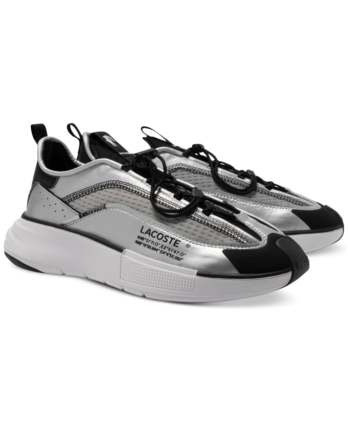 Lacoste Men's Audyssor Lite Textile Sneakers - 11 In Silver,white