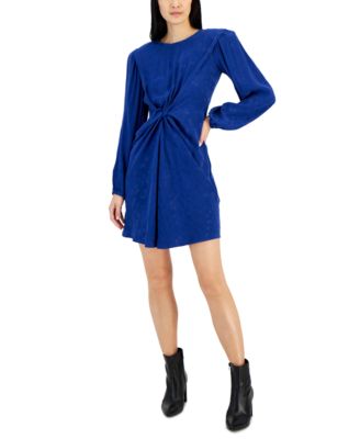 HUGO - Women's Twist-Front Textured Mini Dress