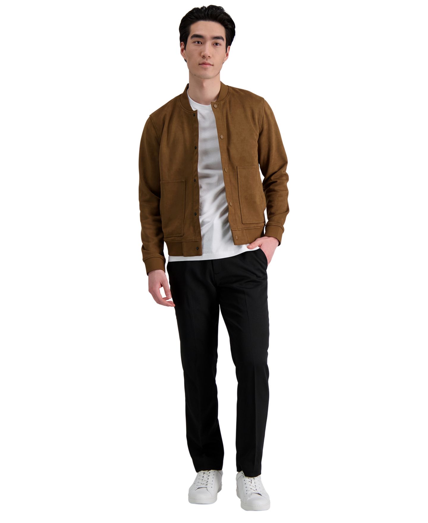 Мужские брюки Kenneth Cole Reaction Slim-Fit Stretch Dress Pants, цвет: Чёрный — фото 1