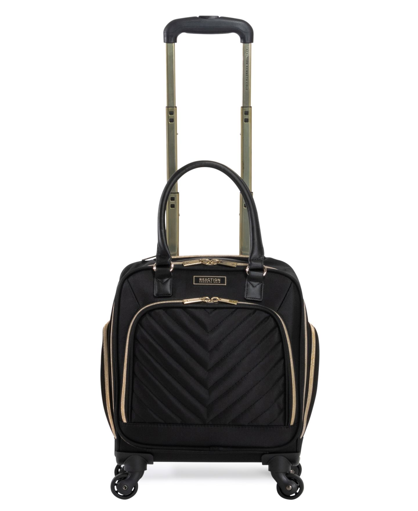 Чемоданы Kenneth Cole Reaction 17" Softside Chevron 4-Wheel Spinner Carry-On Underseater, цвет: Чёрный — фото 1
