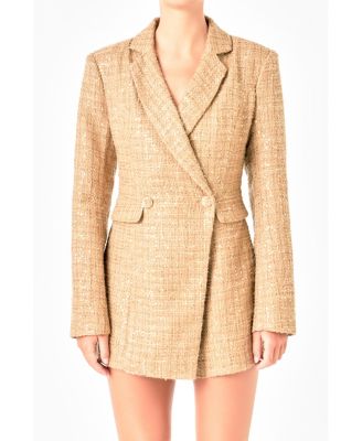 Women's Tweed Blazer Romper