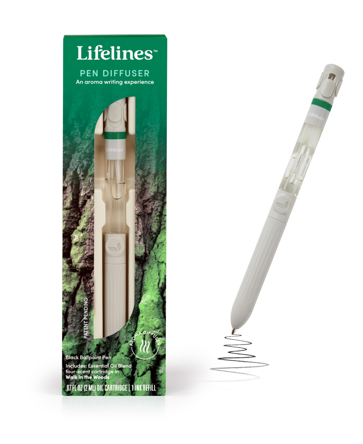 Lifelines Pen Diffuser With 4 Scent Cartridge In Walk In The Woods In Green