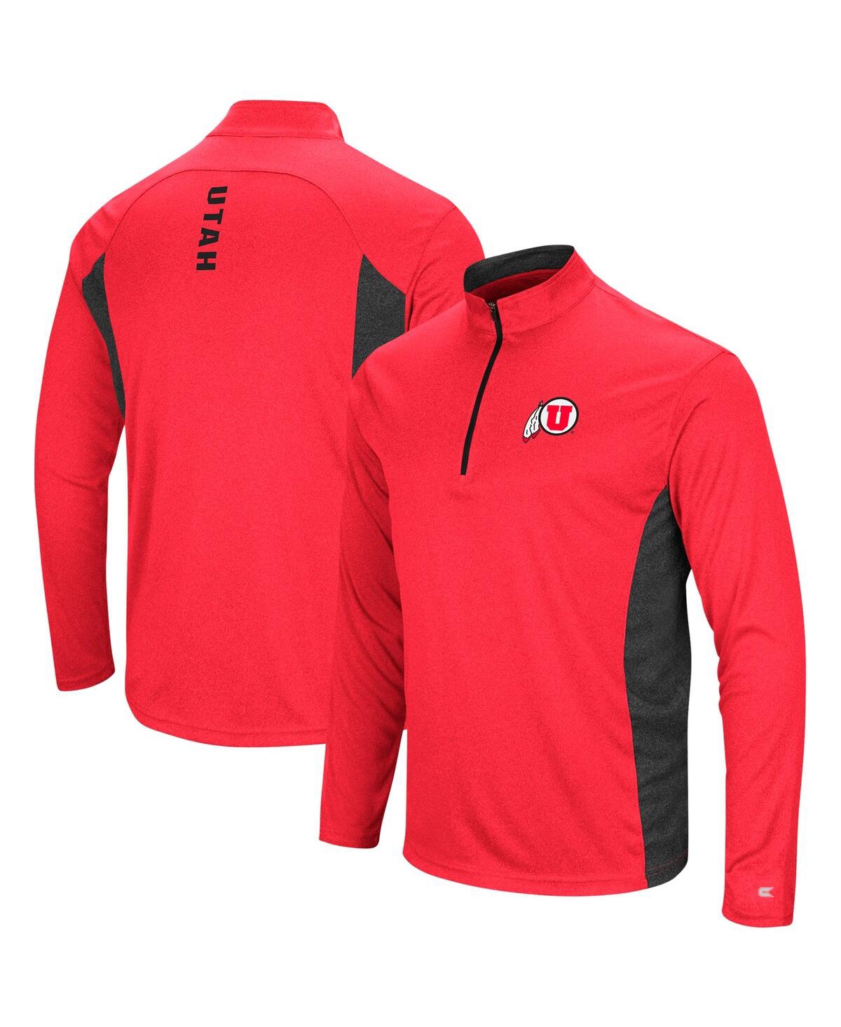 COLOSSEUM MEN'S COLOSSEUM RED UTAH UTES AUDIBLE QUARTER-ZIP WINDSHIRT