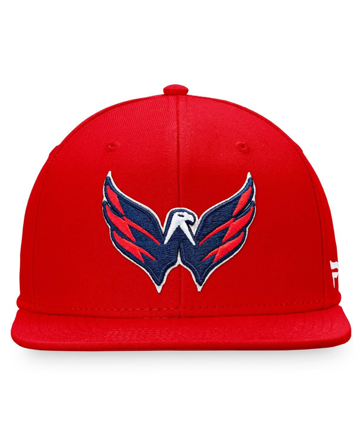 Shop Fanatics Men's  Red Washington Capitals Core Primary Logo Fitted Hat