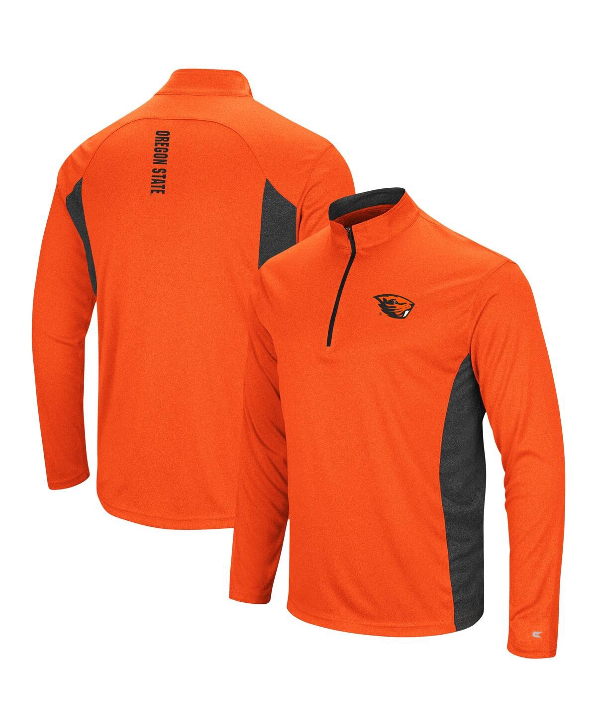 Men's Colosseum Heather Orange Oregon State Beavers Audible Lightweight Windshirt Quarter-Zip Pullover - Heather Orange