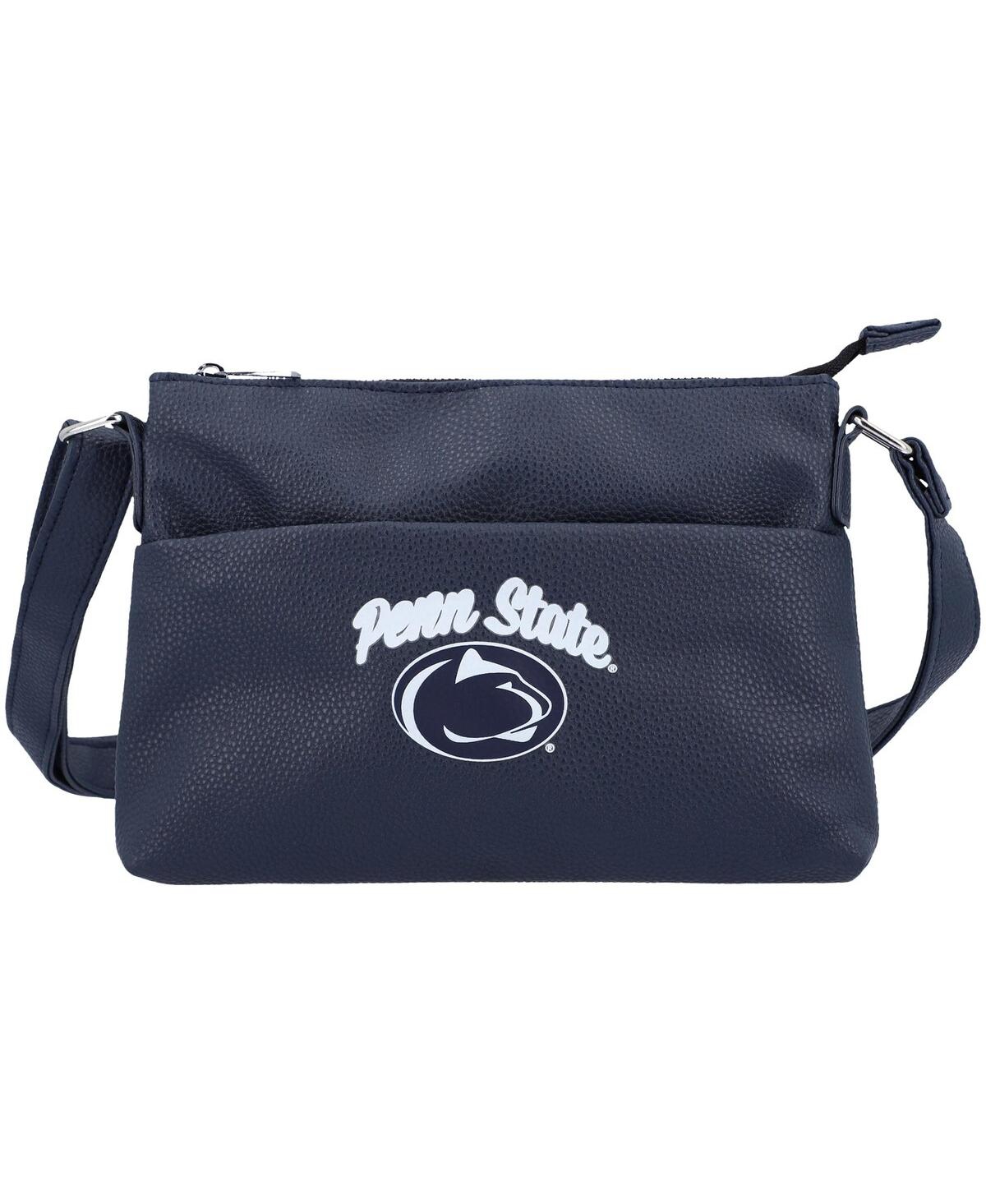 Shop Foco Women's  Penn State Nittany Lions Logo Script Crossbody Handbag In Navy