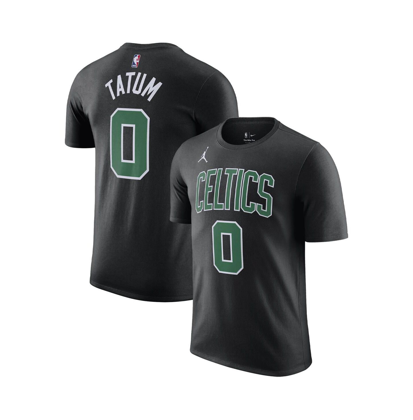 Мужская футболка Jordan Jayson Tatum Black Boston Celtics 2022/23 Statement Edition Name and Number — фото 1