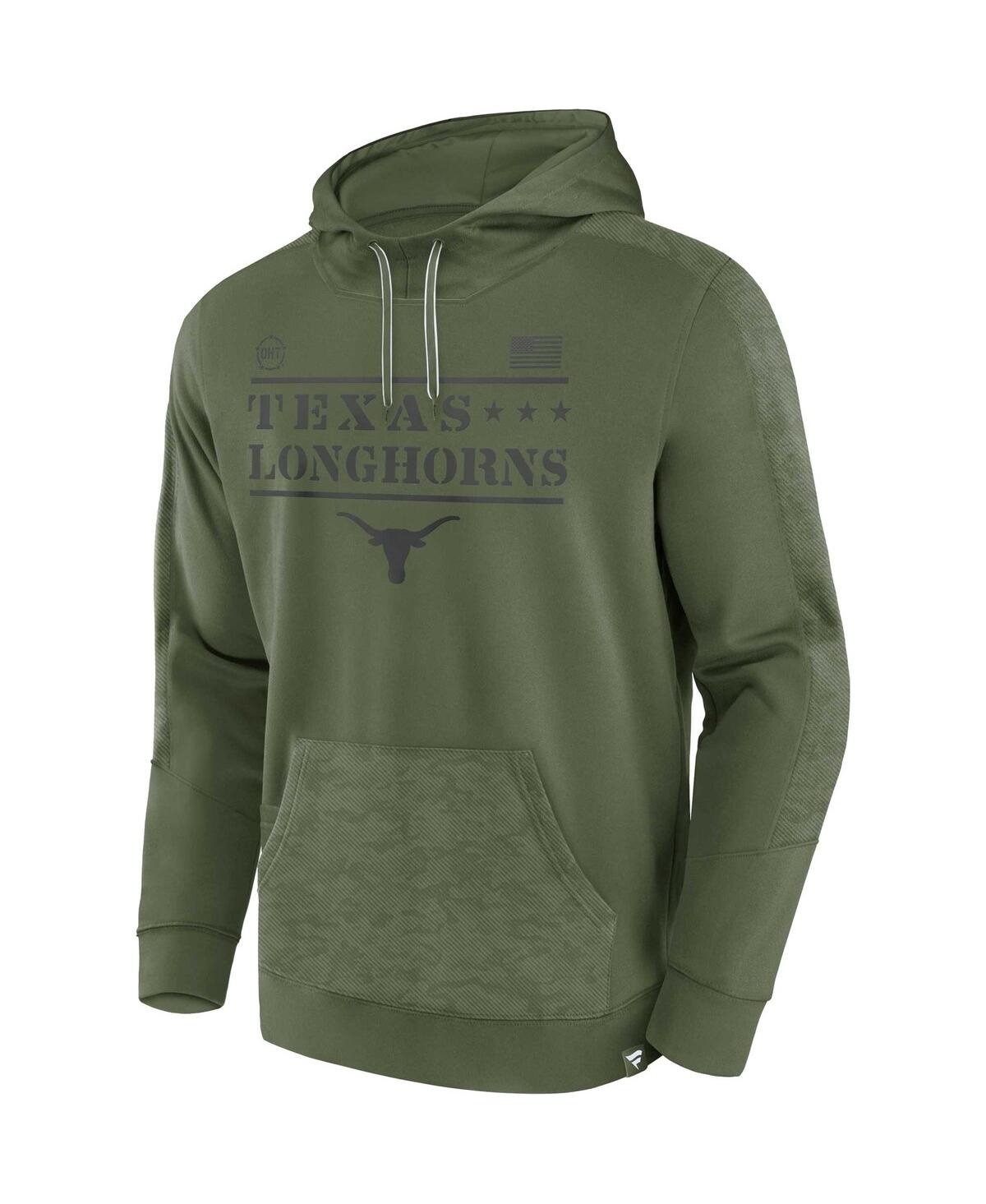 Men's FanaticsTexas Longhorns Oht Military-Inspired Appreciation Stencil Pullover Hoodie - Olive