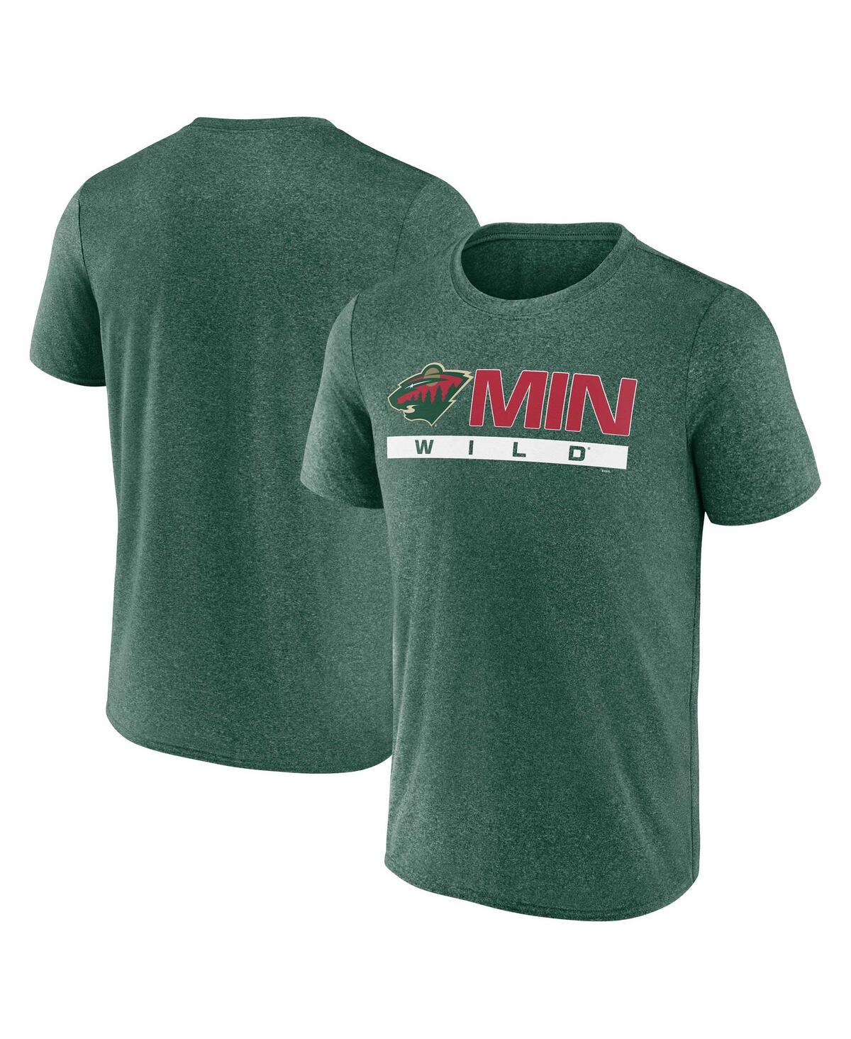 Shop Fanatics Men's  Heather Green Minnesota Wild Playmaker T-shirt