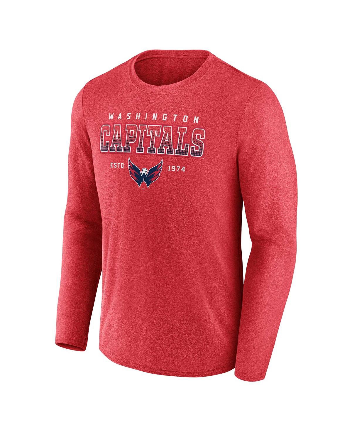 Fanatics Branded Heather Red Washington Capitals Long Sleeve T-shirt In Heather Red