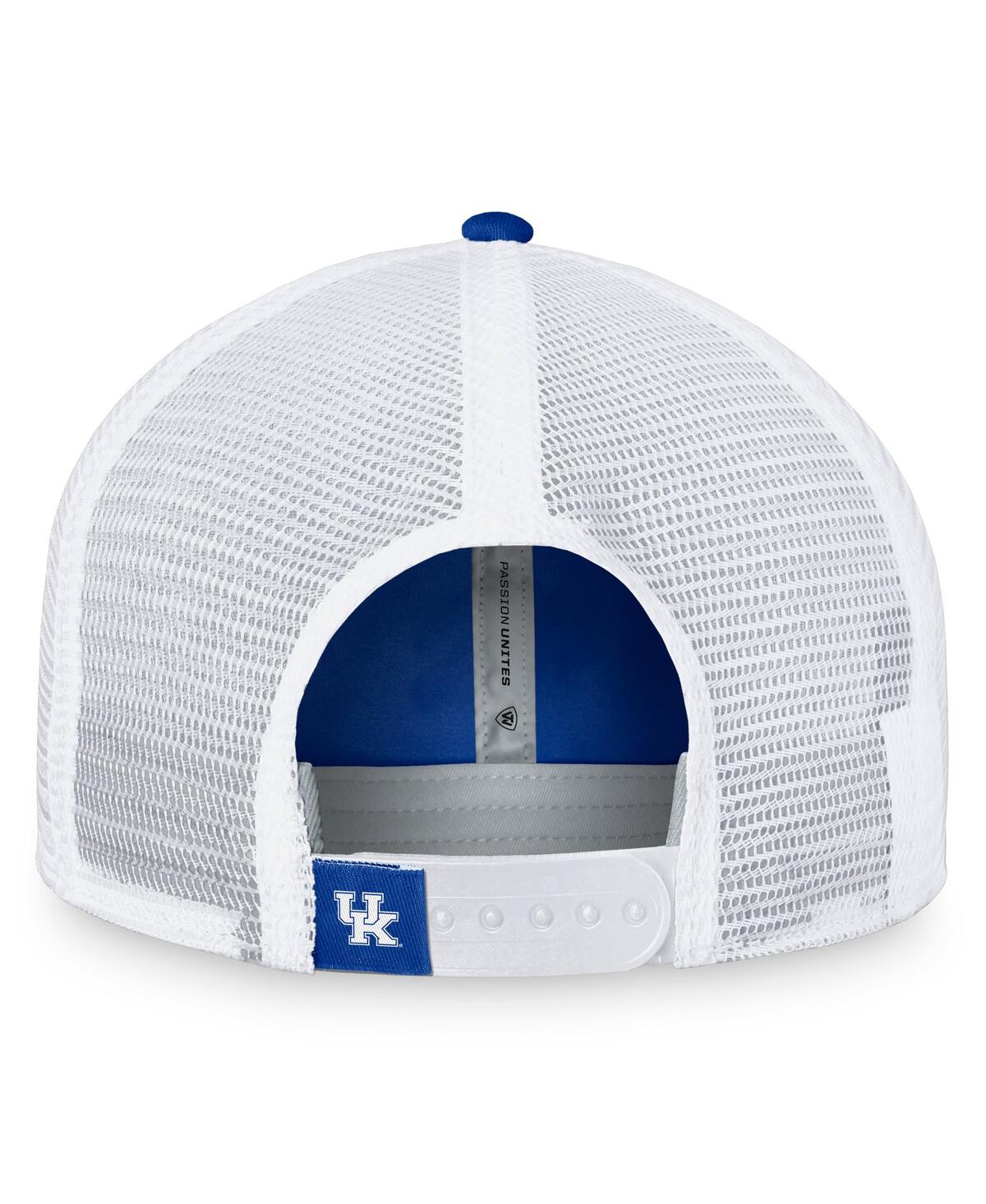 Shop Top Of The World Women's  Royal, White Kentucky Wildcats Charm Trucker Adjustable Hat In Royal,white