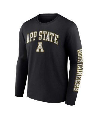 Men's Black Appalachian State Mountaineers Distressed Arch Over Logo Long Sleeve T-shirt