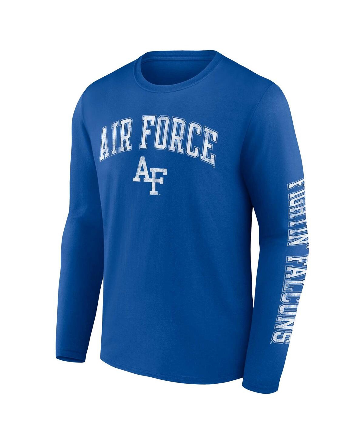Fanatics Men's  Royal Air Force Falcons Distressed Arch Over Logo Long Sleeve T-shirt In Royal