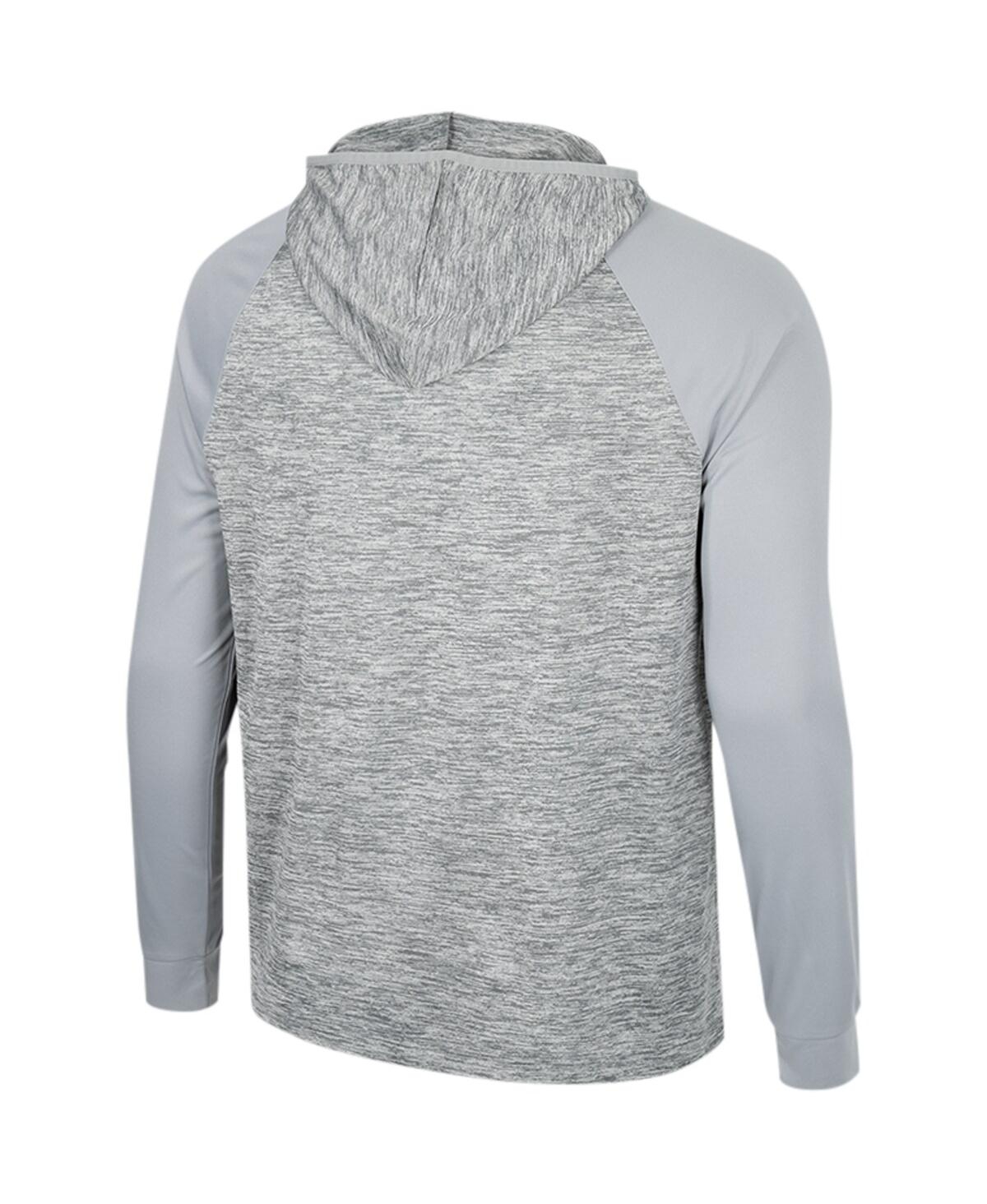 Colosseum Men's  Gray Ucf Knights Cybernetic Raglan Quarter-zip Hooded Top In Gray