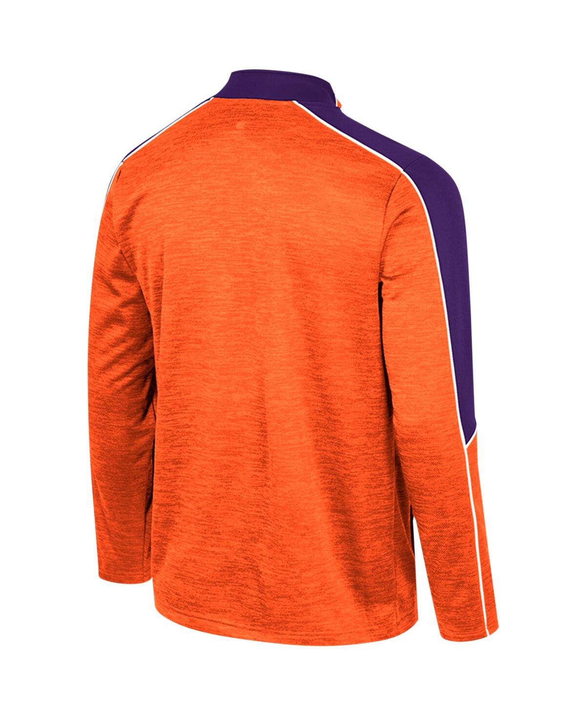 Shop Colosseum Men's  Orange Clemson Tigers Marled Half-zip Jacket