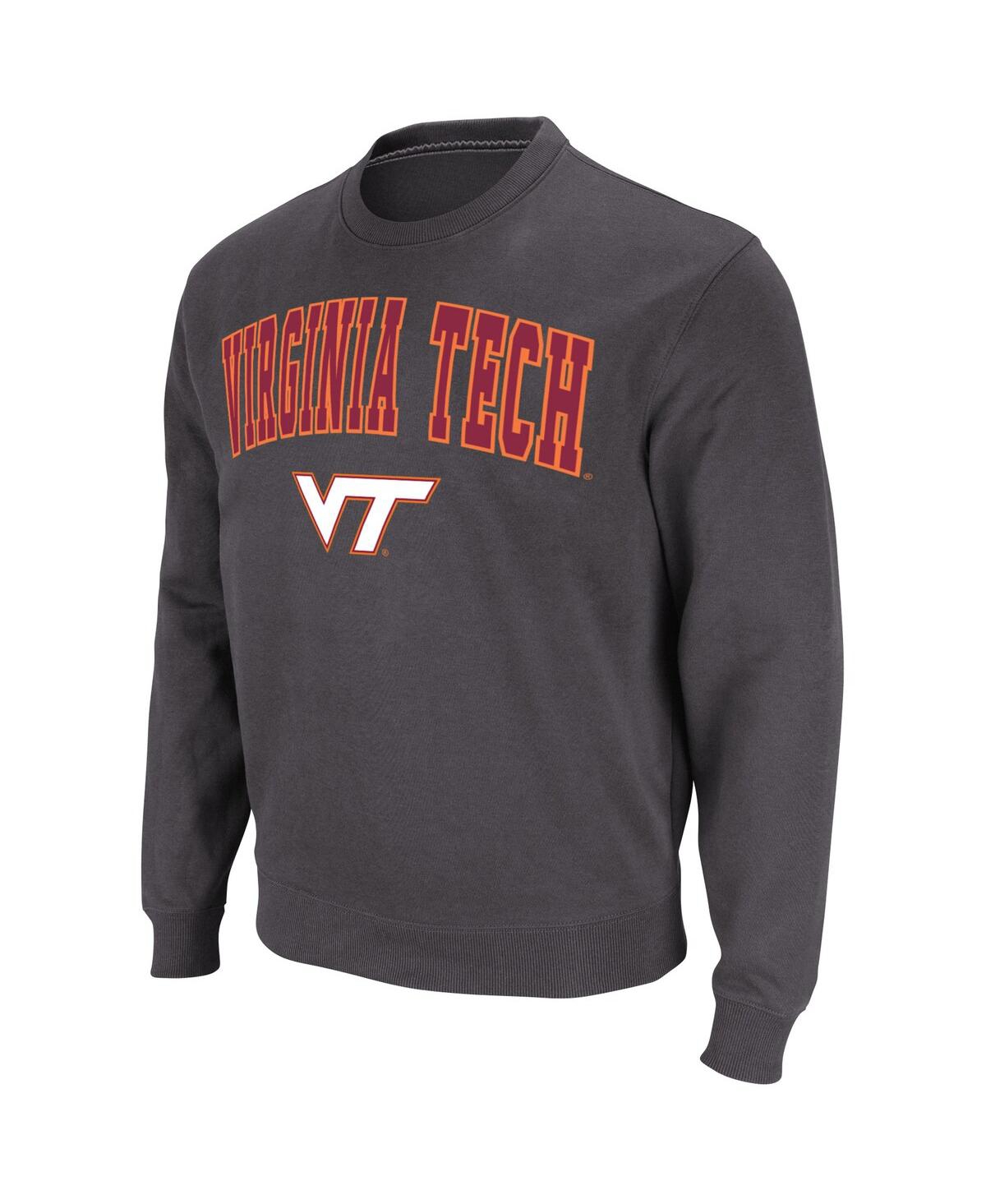 Colosseum Men's  Charcoal Virginia Tech Hokies Arch & Logo Pullover Sweatshirt In Charcoal