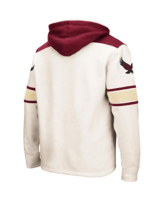Men's Cream Boston College Eagles 2.0 Lace-Up Pullover Hoodie