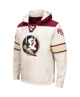 Men's Cream Florida State Seminoles Big and Tall Hockey Lace-Up Pullover Hoodie