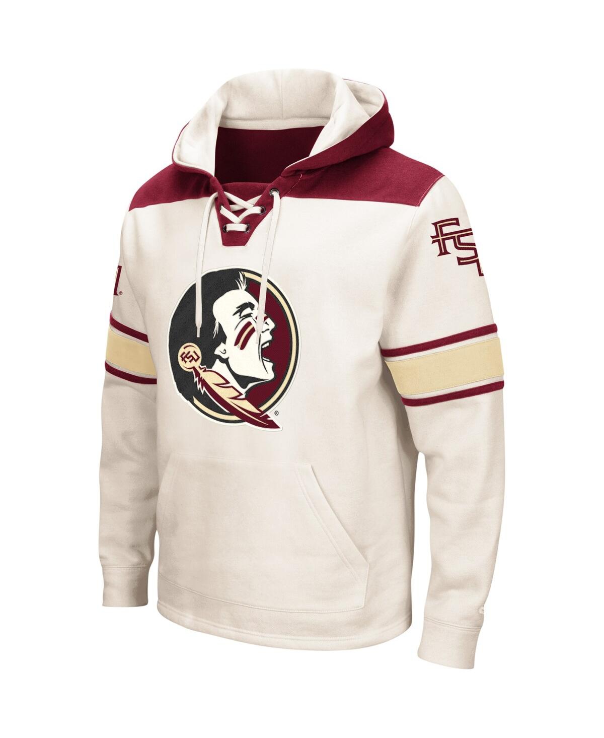 Colosseum Men's  Cream Florida State Seminoles Big And Tall Hockey Lace-up Pullover Hoodie In Cream