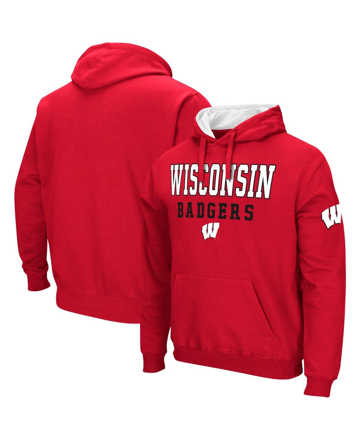 Colosseum Men's  Red Wisconsin Badgers Sunrise Pullover Hoodie