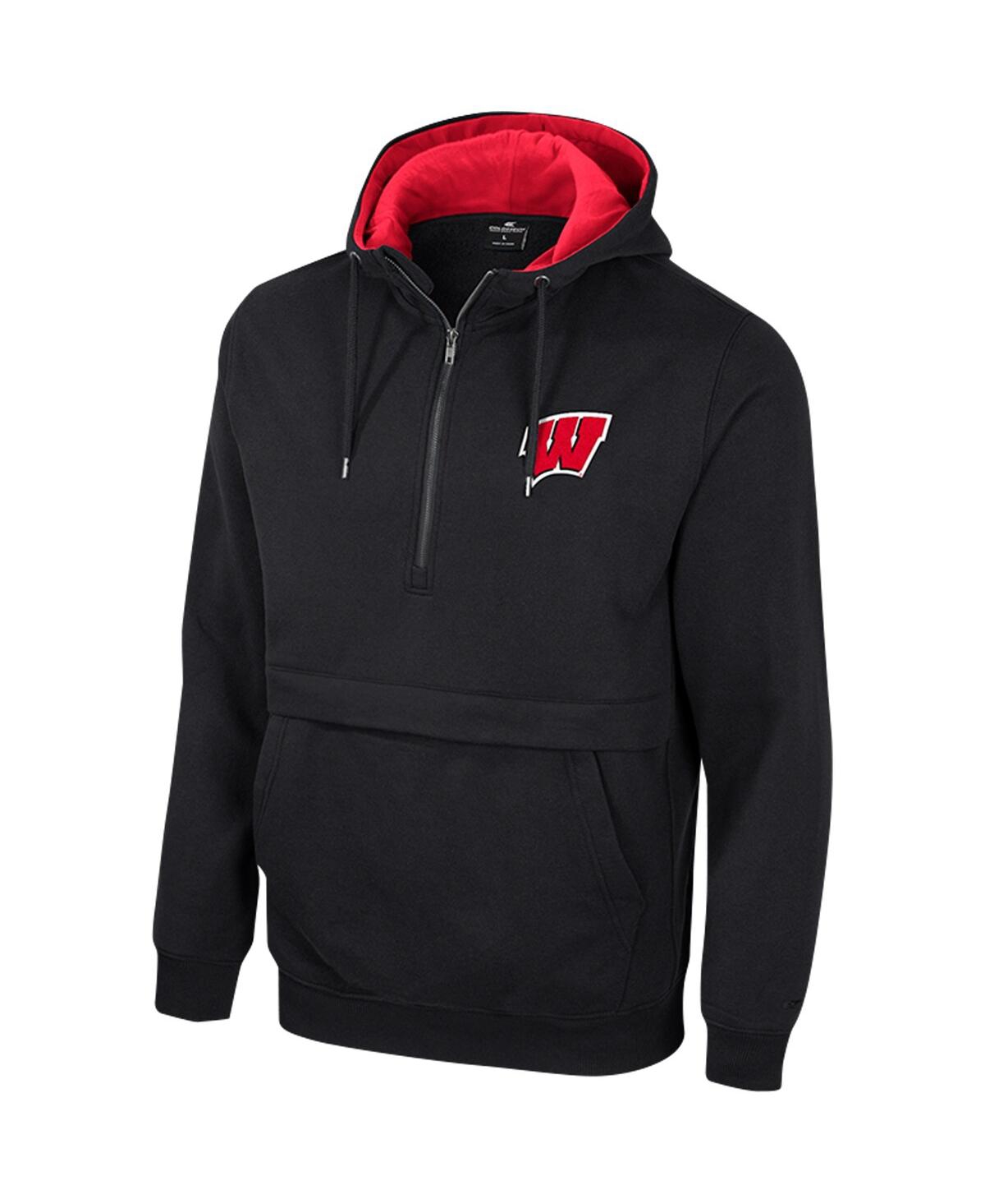 Colosseum Men's Wisconsin Badgers Half-zip Hoodie In Red