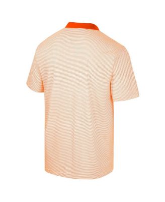 Men's White, Orange Oregon State Beavers Print Stripe Polo Shirt