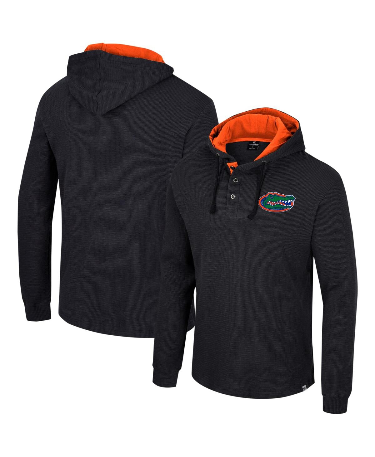 Colosseum Men's  Black Florida Gators Affirmative Thermal Hoodie Long Sleeve T-shirt