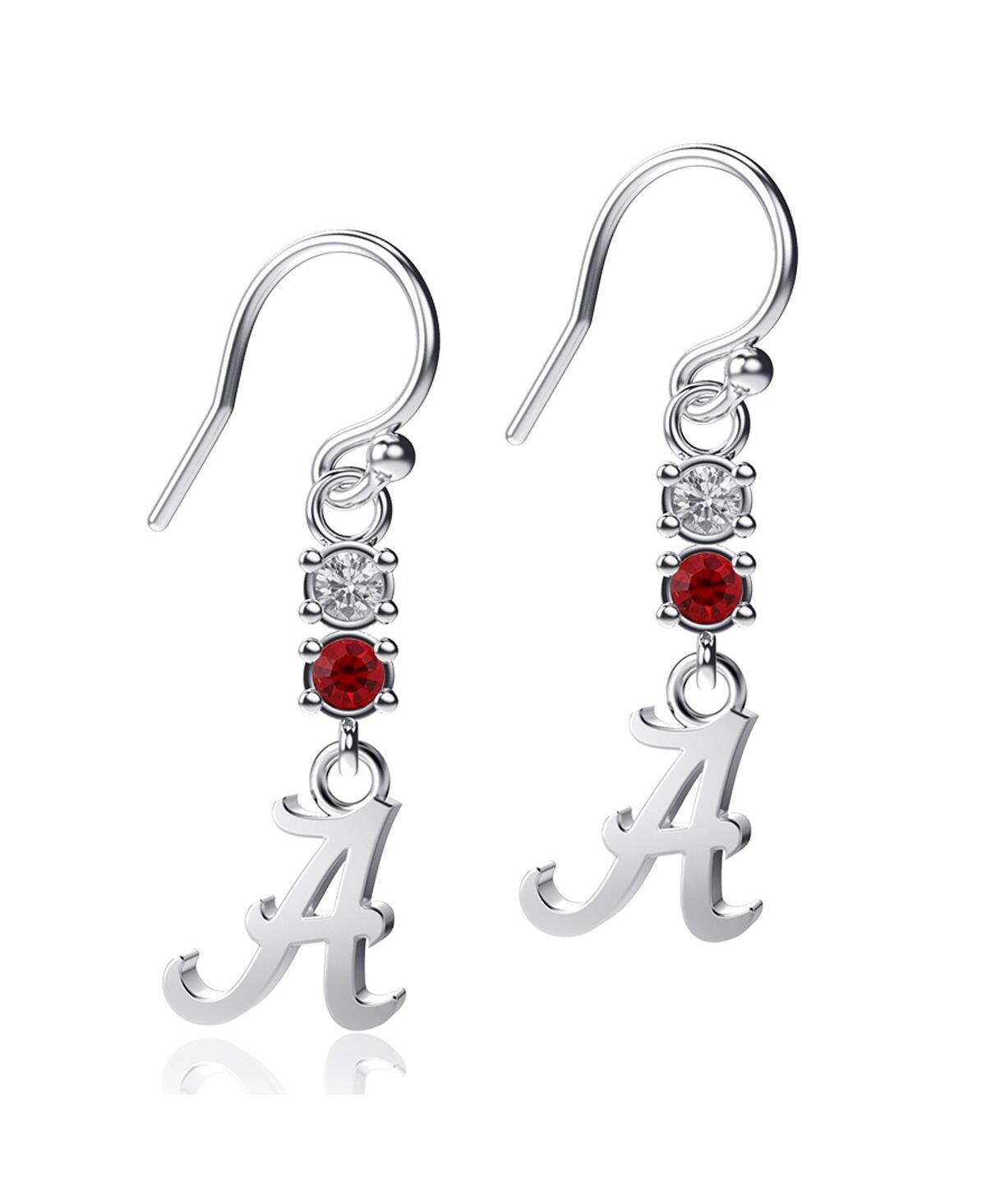 Women's Dayna Designs Alabama Crimson Tide Dangle Crystal Earrings - Silver