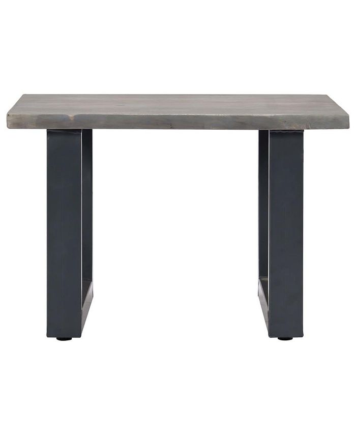 vidaXL Coffee Table with Live Edges Gray 23.6"x23.6"x15.7" Macy's