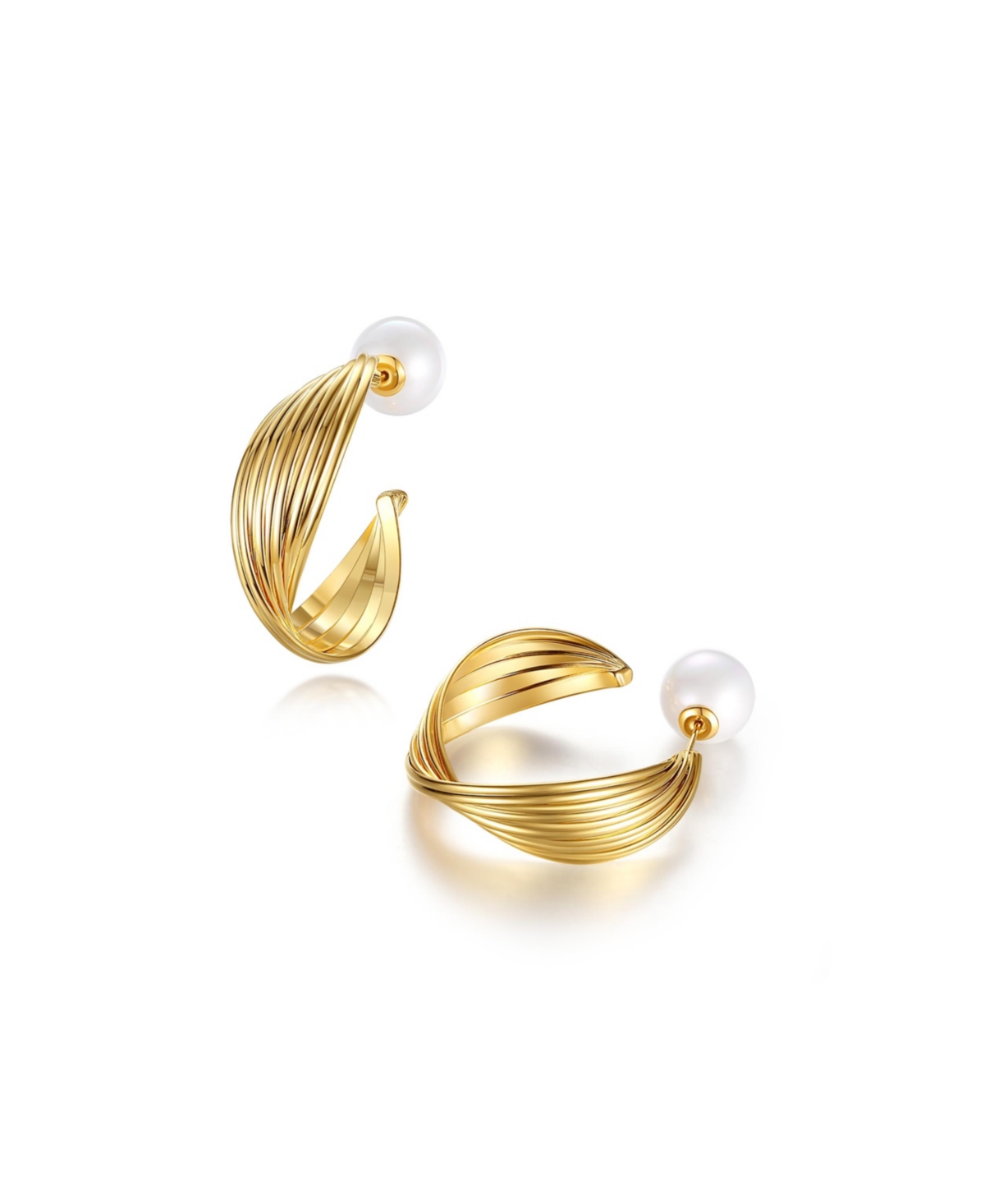 Twisted Wave Hoop Earrings - Gold