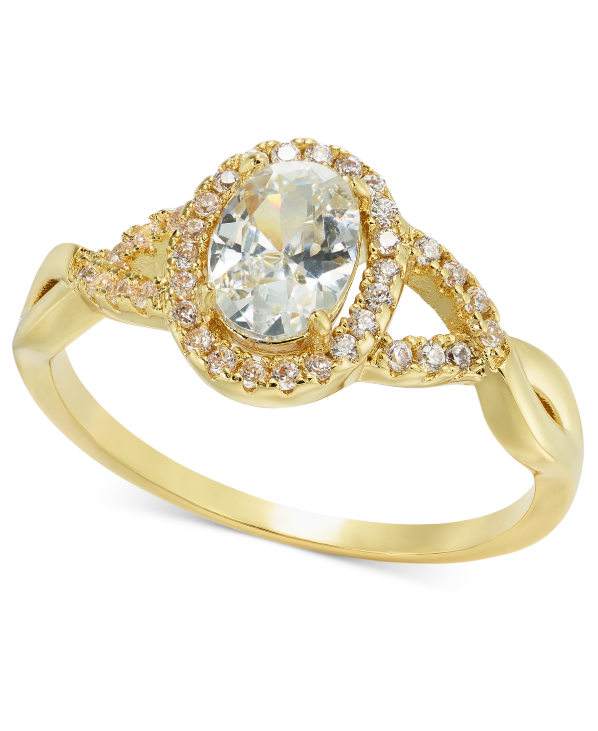 Charter Club Gold-tone Pave & Oval Cubic Zirconia Twist Ring, Created For Macy's