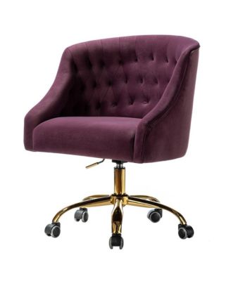   Standard   Velvet, Gold Metal   Stylish, Compact Desk Chair