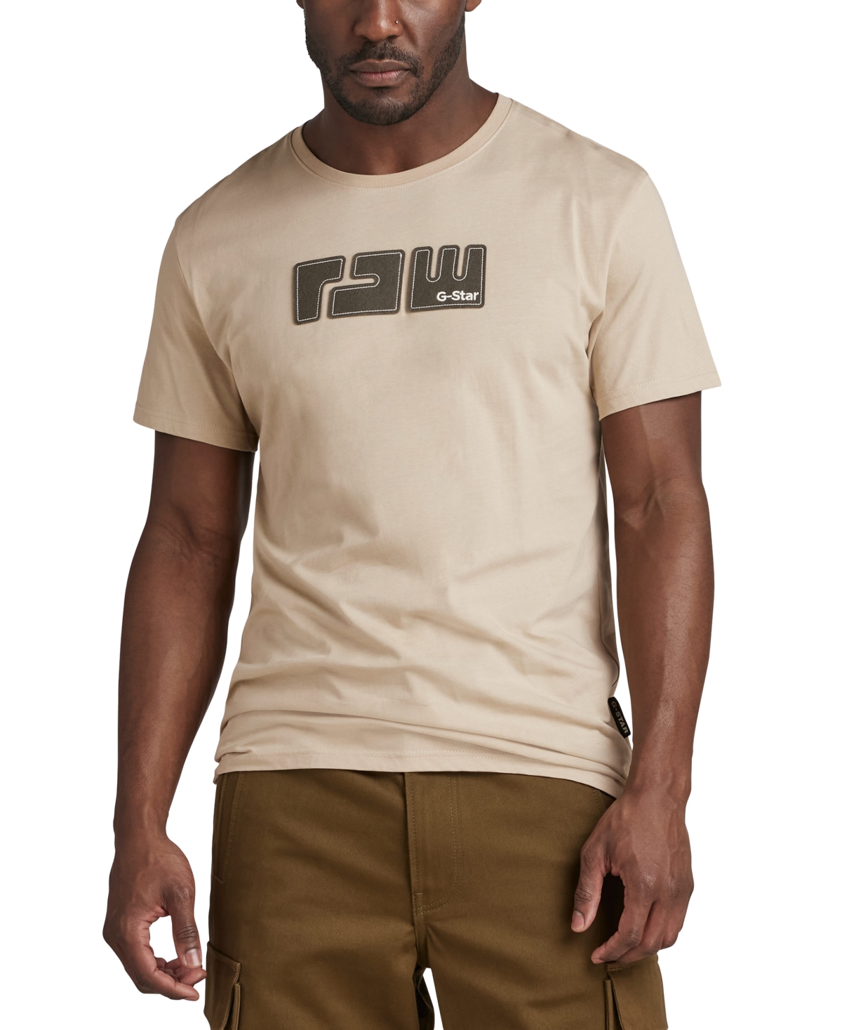 G-star Raw Men's Raw Felt Regular Fit T-shirt In Beige,khaki