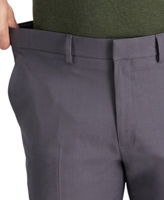 Men's Premium Comfort Slim-Fit Performance Stretch Flat-Front Dress Pants