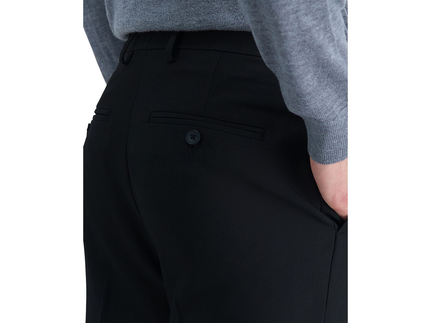 Мужские брюки Haggar Premium Comfort Straight-Fit 4-Way Stretch Wrinkle-Free Flat-Front Dress Pants, цвет: Чёрный — фото 6