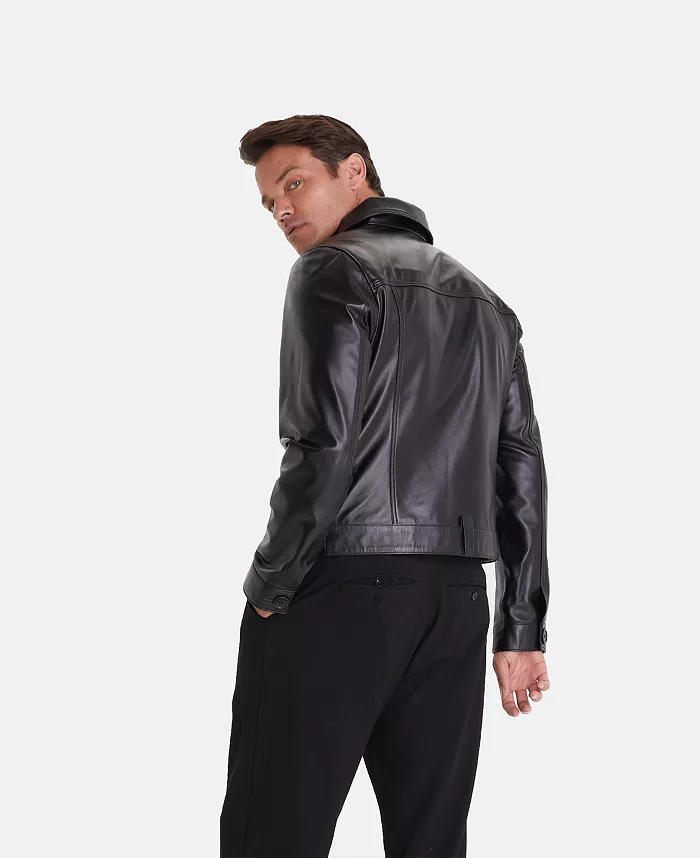 Men's Fashion Jacket, Nappa Black - thumbnail 2