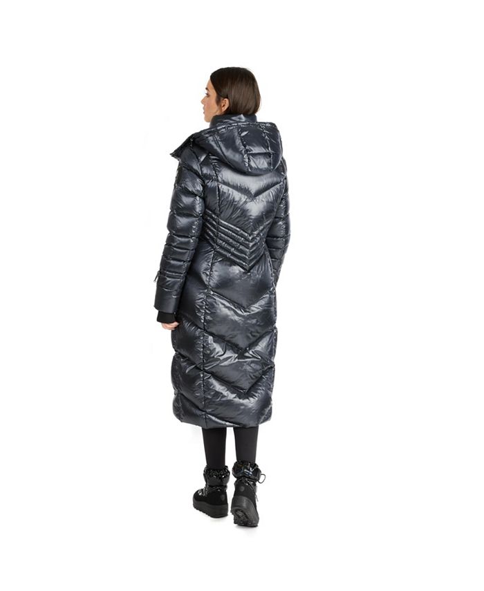 Pajar Women's Brinken Chevron Quilted Puffer Coat with Detachable Hood