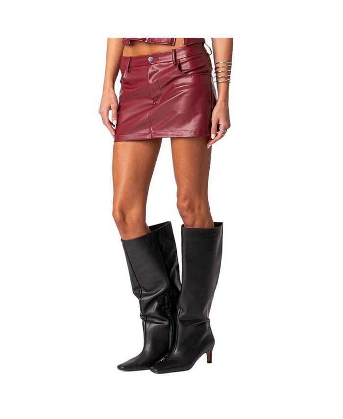 Edikted Women's Maya Faux Leather Mini Skirt Macy's