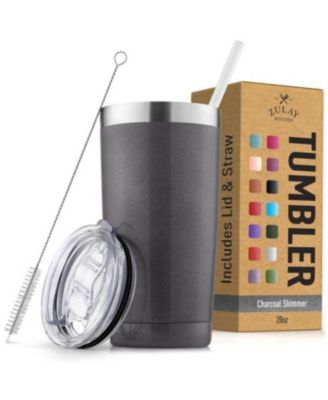 20oz Stainless Steel Tumbler w/ Lid & Straw, Insulated Travel Mug