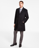 Kenneth Cole Reaction Men's Classic-Fit Solid Overcoats - Black