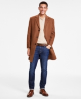 Kenneth Cole Reaction Men's Classic-Fit Solid Overcoats - Dark Camel