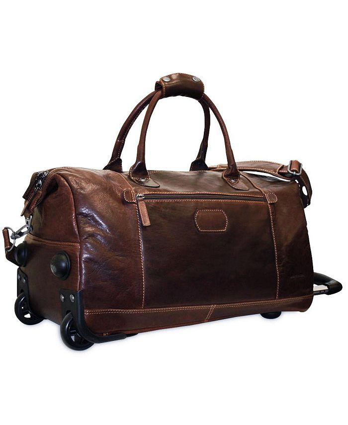 Jack Georges Voyager Leather Wheeled Duffle Bag - Macy's