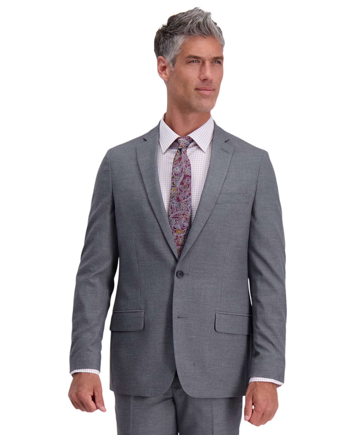 J.m. Haggar Men's Grid Pattern Slim Fit Suit Jacket - Oxford
