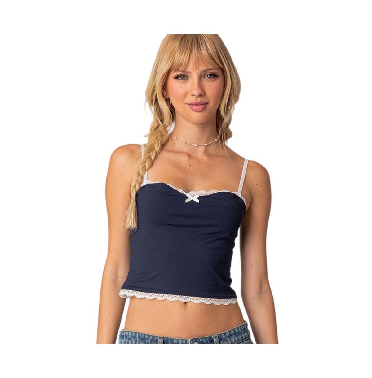 EDIKTED WOMEN'S ALARA LACE TRIM TANK TOP