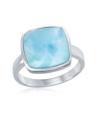 Sterling Silver Larimar Square Ring - Macy's