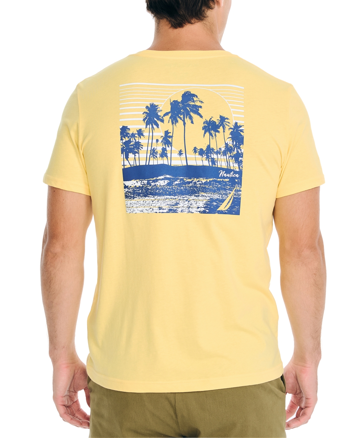Nautica Men's Palm Beach Classic-fit Logo Graphic T-shirt In Marigold