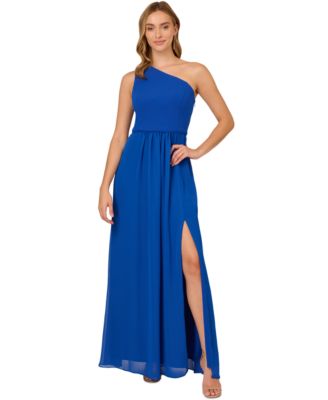 Adrianna Papell - One-Shoulder Chiffon Gown